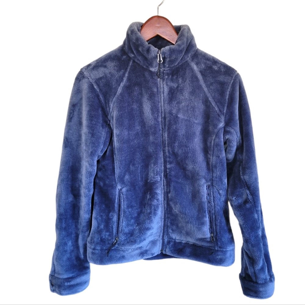 White Sierra Fleece Super Soft Full Zip Jacket Blue Small